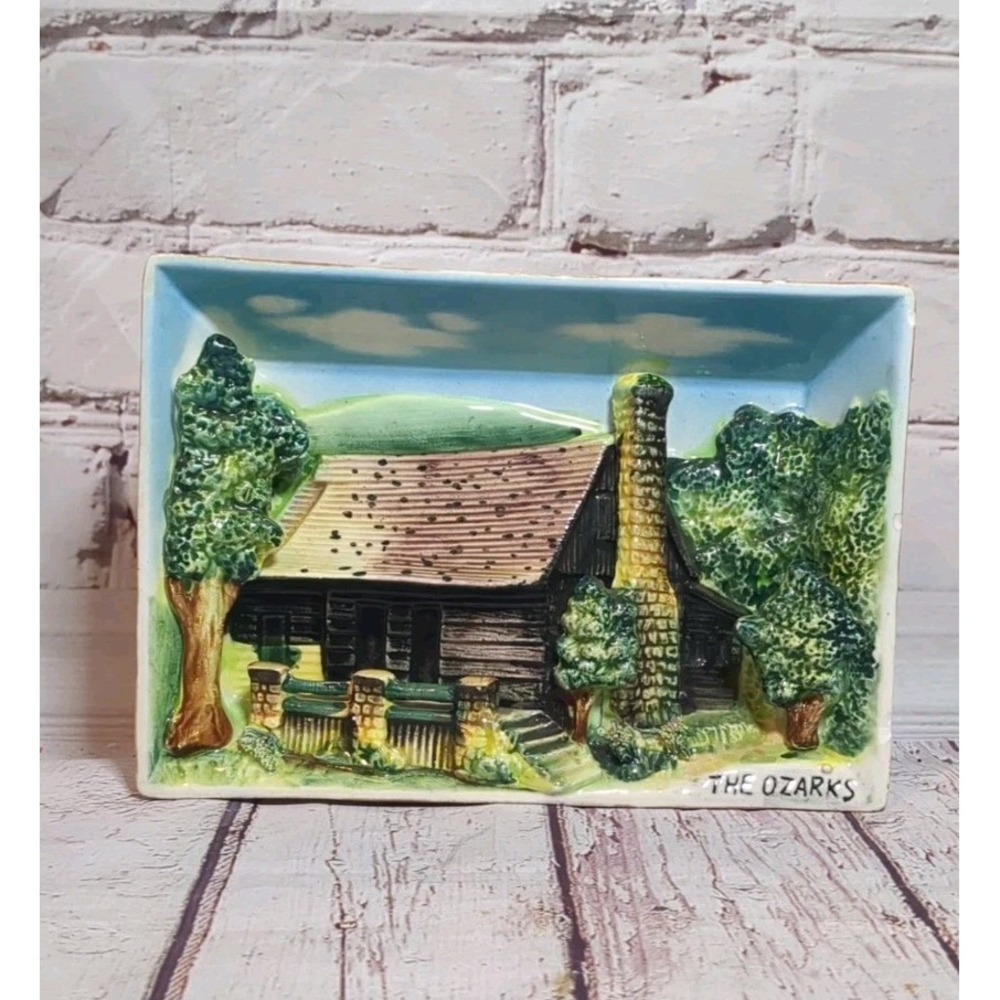 Vintage‎ Porcelain 3-D Picture The Ozarks Souvenir